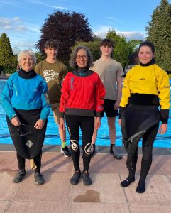 Five kayakers